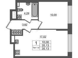 2 ккв (Евро) № 1213 Корп.: 1.1 , Секция 1.8  в ЖК Сэтл Ривьера
