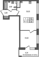 2 ккв (Евро) № 358 Корп.: 1.2 , Секция 2.1  в ЖК Сэтл Ривьера