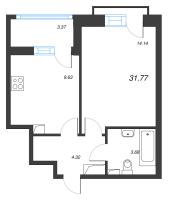 1 ккв № 567 Корп.: 1.1 , Секция 1.5  в ЖК Сэтл Ривьера