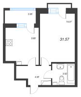 1 ккв № 737 Корп.: 1.1 , Секция 1.6  в ЖК Сэтл Ривьера