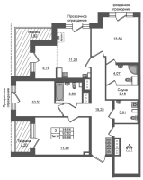 4 ккв (Евро) № 551 Корп.: 1.2 , Секция 3.1  в ЖК Setl Ривьера