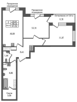 3 ккв (Евро) № 738 Корп.: 1.2 , Секция 4.1  в ЖК Setl Ривьера