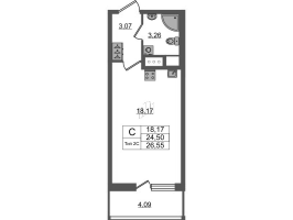 Студия № 784 Корп.: 1.1 , Секция 1.6  в ЖК Setl Ривьера