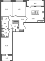 4 ккв (Евро) № 1575 Корп.: 1.1 , Секция 2.2  в ЖК Сэтл Ривьера