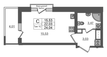 Студия № 1089 Корп.: 1.1 , Секция 1.7  в ЖК Setl Ривьера