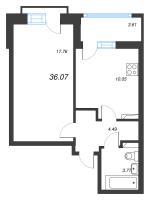 1 ккв № 417 Корп.: 1.1 , Секция 1.5  в ЖК Сэтл Ривьера