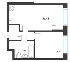 2 ккв (Евро) № 1165 Корп.: 1.1 , Секция 1.8  в ЖК Сэтл Ривьера