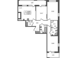 4 ккв (Евро) № 1511 Корп.: 1.1 , Секция 2.1  в ЖК Setl Ривьера