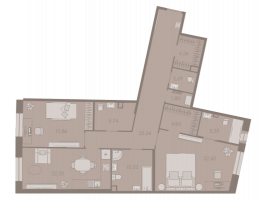 3 ккв (Евро) № 80 Корп.: 7.2 , Секция 2  в ЖК Северная корона