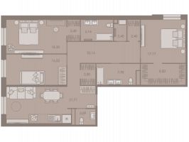 4 ккв (Евро) № 210 Корп.: 8.2 , Секция 1  в ЖК Северная корона