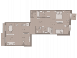 4 ккв (Евро) № 260 Корп.: 8.2 , Секция 3  в ЖК Северная корона