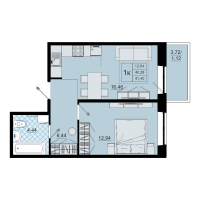 2 ккв (Евро) № 211 Корп.: 1 , Секция 5  в ЖК Северный меридиан