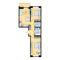 3 ккв (Евро) № 169 Корп.: 1 , Секция 4  в ЖК Северный меридиан