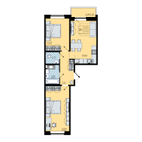 3 ккв (Евро) № 173 Корп.: 1 , Секция 4  в ЖК Северный меридиан