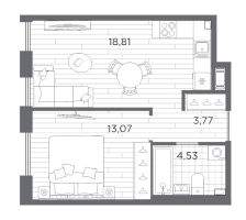 2 ккв (Евро) № 49 Корп.: 611 , Секция 2  в ЖК Сезоны