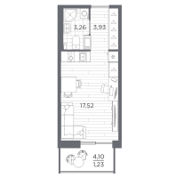 Студия № 27 Корп.: 631 , Секция 1  в ЖК Сезоны