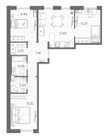 4 ккв (Евро) № 121 Корп.: 611 , Секция 4  в ЖК Сезоны