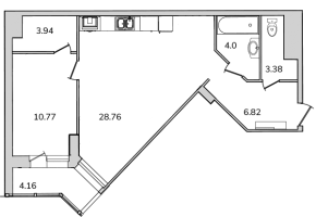 1 ккв № 3/1-11ап Корп.: 2-20 , Секция 1  в ЖК Шекспир