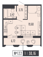 Студия № 122, Секция 2  в ЖК Shepilevskiy