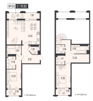 3 ккв (Евро) № 183, Секция 2  в ЖК Shepilevskiy