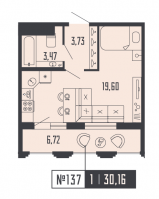 Студия № 137, Секция 2  в ЖК Shepilevskiy