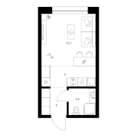 Студия № 6.1.4 Корп.: 2 , Секция 6  в ЖК Шкиперский 19