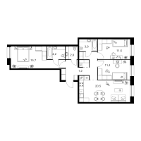 4 ккв (Евро) № 5.4.1 Корп.: 2 , Секция 5  в ЖК Шкиперский 19