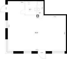 К. пом № НПКИ 3 Корп.: 2 , Секция 5  в ЖК Шкиперский 19