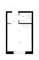 Студия № 7.12.6 Корп.: 1 , Секция 7  в ЖК Шкиперский 19