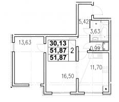 2 ккв № 4 Корп.: 4 Уч. 411.1 , Секция 1  в ЖК Шуваловский