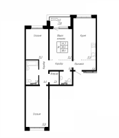 4 ккв (Евро) № 343 Корп.: 9 , Секция 5  в ЖК Сибирь