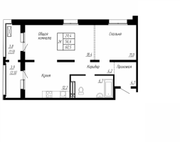 2 ккв № 103 Корп.: 9 , Секция 1  в ЖК Сибирь