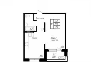 1 ккв № 326 Корп.: 9 , Секция 4  в ЖК Сибирь