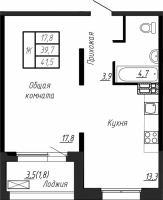 1 ккв № 289 Корп.: 7 , Секция 5  в ЖК Сибирь