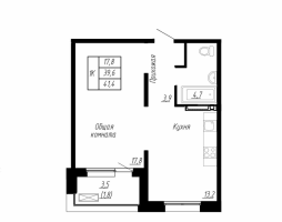 1 ккв № 152 Корп.: 9 , Секция 2  в ЖК Сибирь