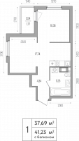 2 ккв (Евро) № 908 Корп.: 4 , Секция 4  в ЖК Simple
