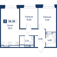 3 ккв (Евро) № 178 Корп.: 6 , Секция 1  в ЖК Символист