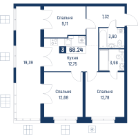 3 ккв № 15 Корп.: 6 , Секция 1  в ЖК Символист