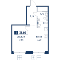 1 ккв № 27 Корп.: 6 , Секция 1  в ЖК Символист
