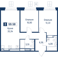 3 ккв (Евро) № 165 Корп.: 6 , Секция 1  в ЖК Символист