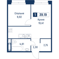 2 ккв (Евро) № 177 Корп.: 6 , Секция 1  в ЖК Символист