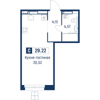 Студия № 58 Корп.: 6 , Секция 1  в ЖК Символист
