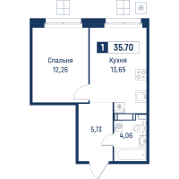 1 ккв № 82 Корп.: 6 , Секция 1  в ЖК Символист