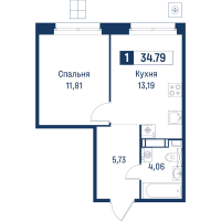 1 ккв № 97 Корп.: 6 , Секция 1  в ЖК Символист