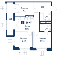 3 ккв № 198 Корп.: 6 , Секция 1  в ЖК Символист