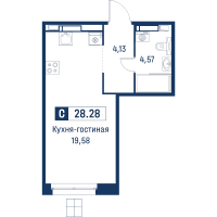 Студия № 118 Корп.: 6 , Секция 1  в ЖК Символист