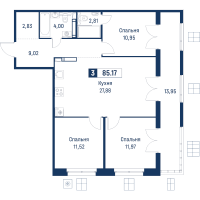 4 ккв (Евро) № 167 Корп.: 6 , Секция 1  в ЖК Символист