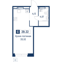 Студия № 43 Корп.: 6 , Секция 1  в ЖК Символист