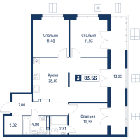 4 ккв (Евро) № 153 Корп.: 6 , Секция 1  в ЖК Символист