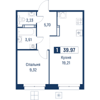 2 ккв (Евро) № 156 Корп.: 6 , Секция 1  в ЖК Символист